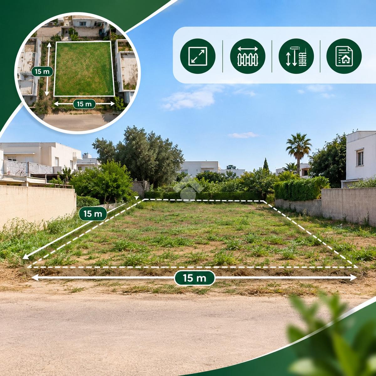 Terrain habitation ind. en vente - La Soukra - Dar Fadhal